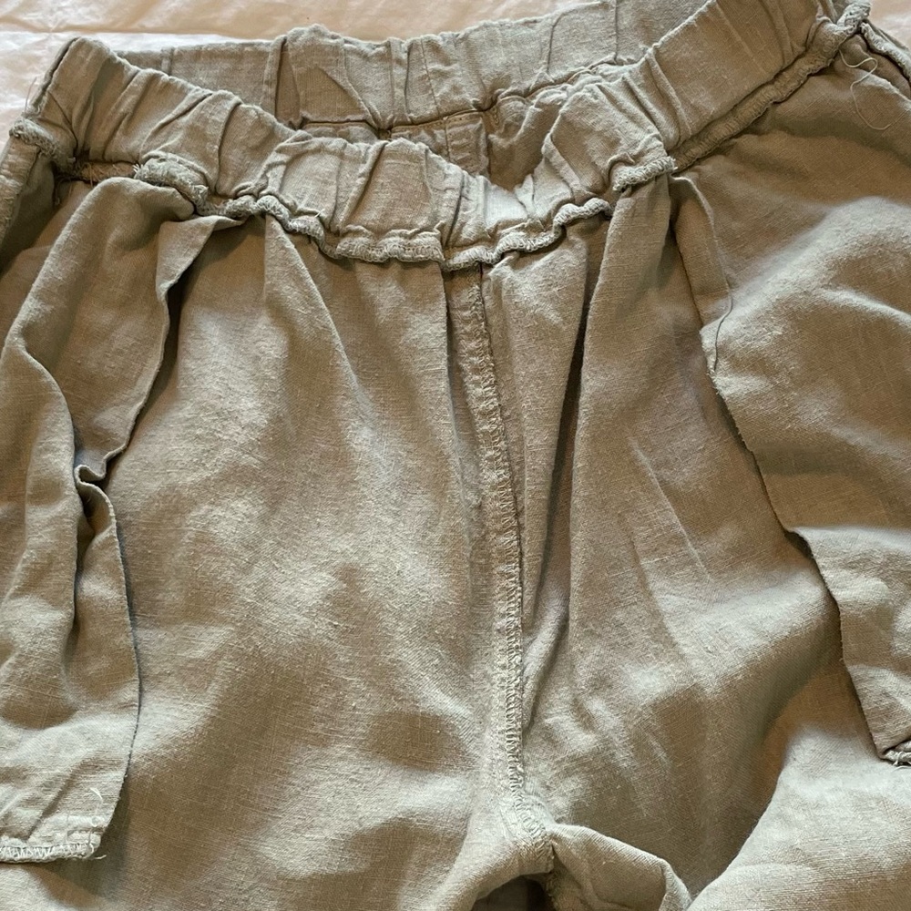 Women’s Linen Crop Cuffed Pull On Pants Medium by Cut Loose - Picture 10 of 12